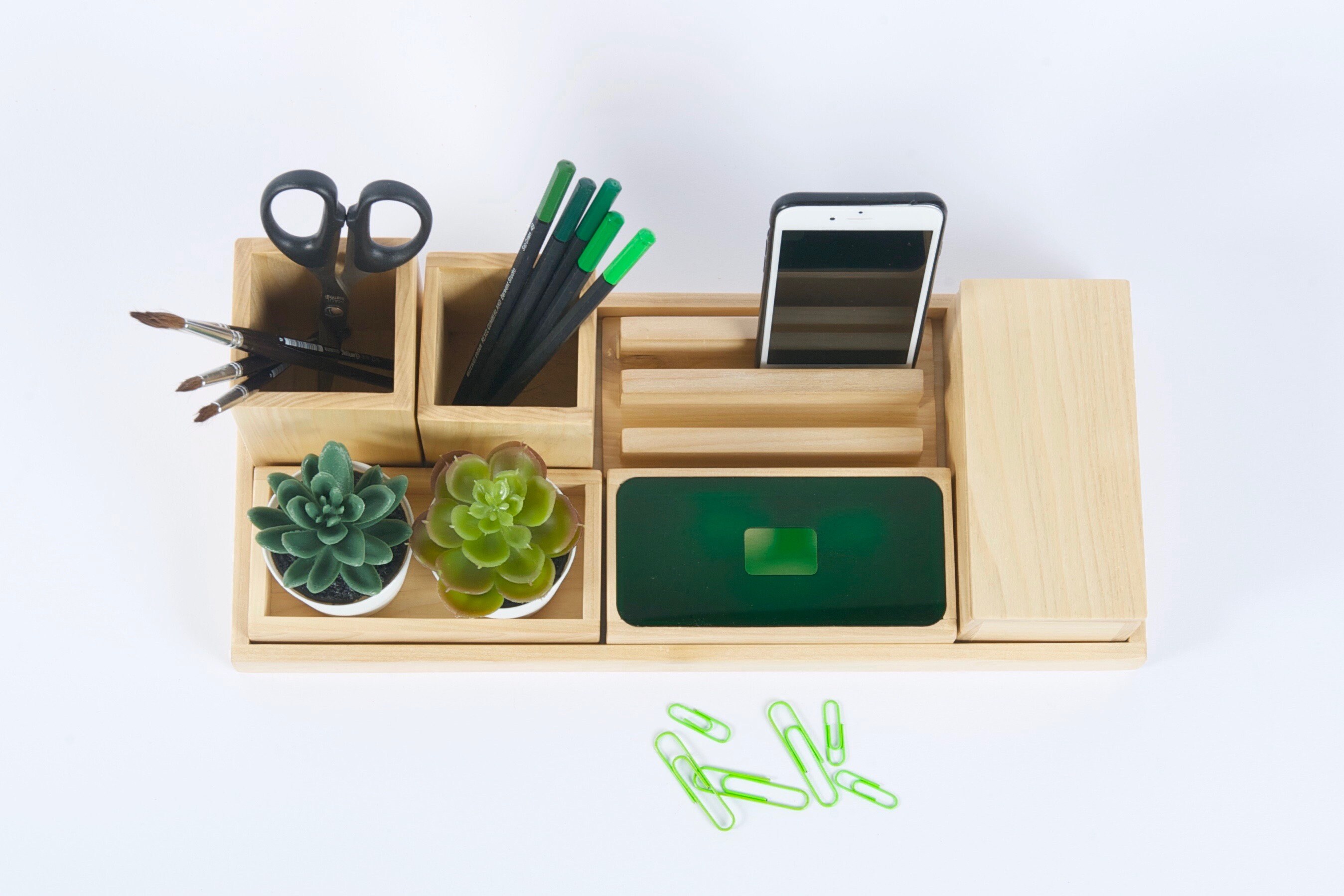 Office Accessories for Men and Women, Wooden Desk Organizer for Him ...
