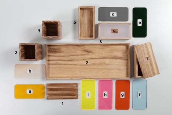 Organizadores de escritorio de madera, organizador de mesa de  oficina de madera, organización de mesa, accesorios de escritorio,  organización de oficina (madera, tres partes) : Productos de Oficina
