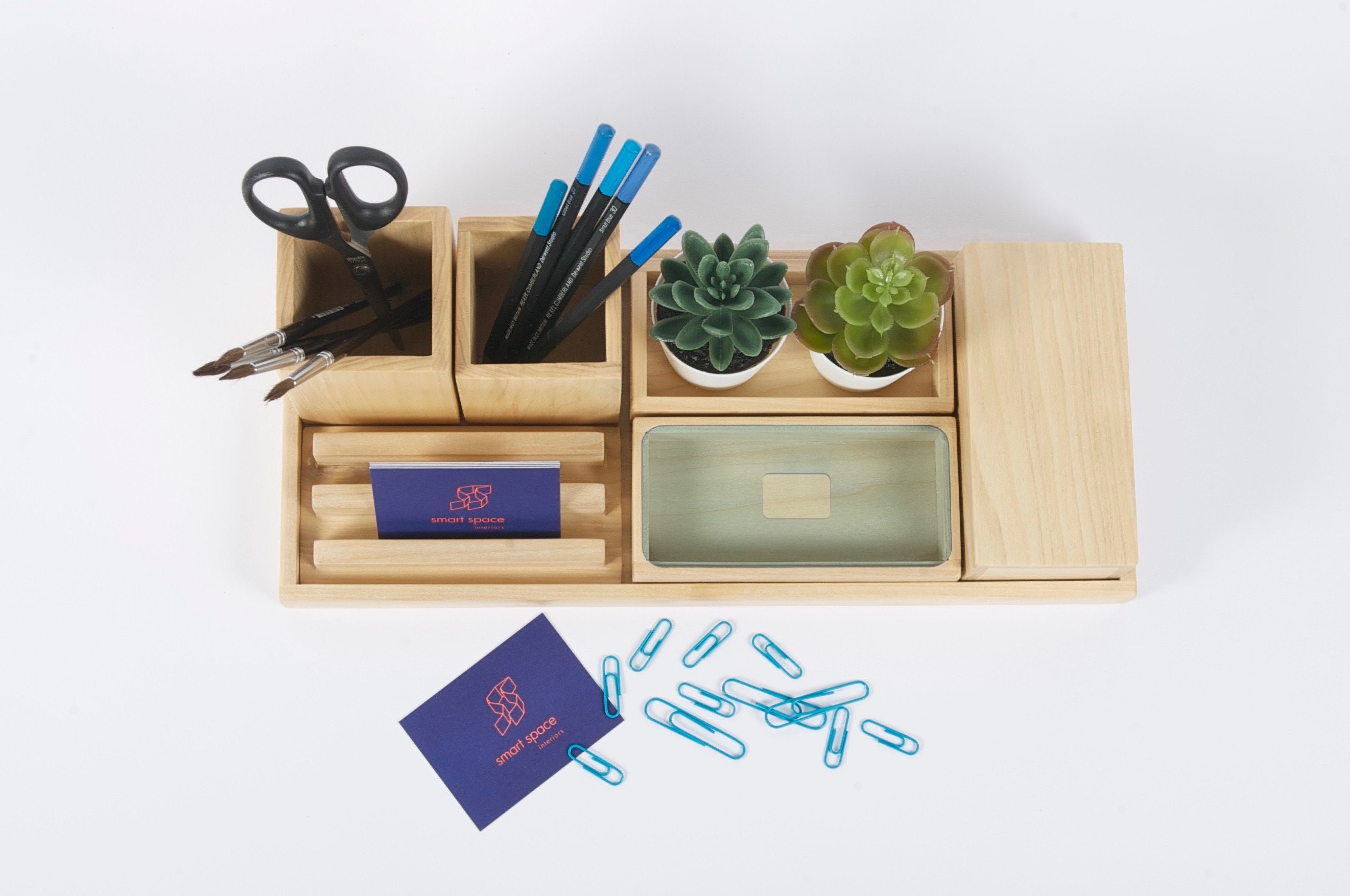 Wood Desk Organizer Gift for Men and Women, Office Desk