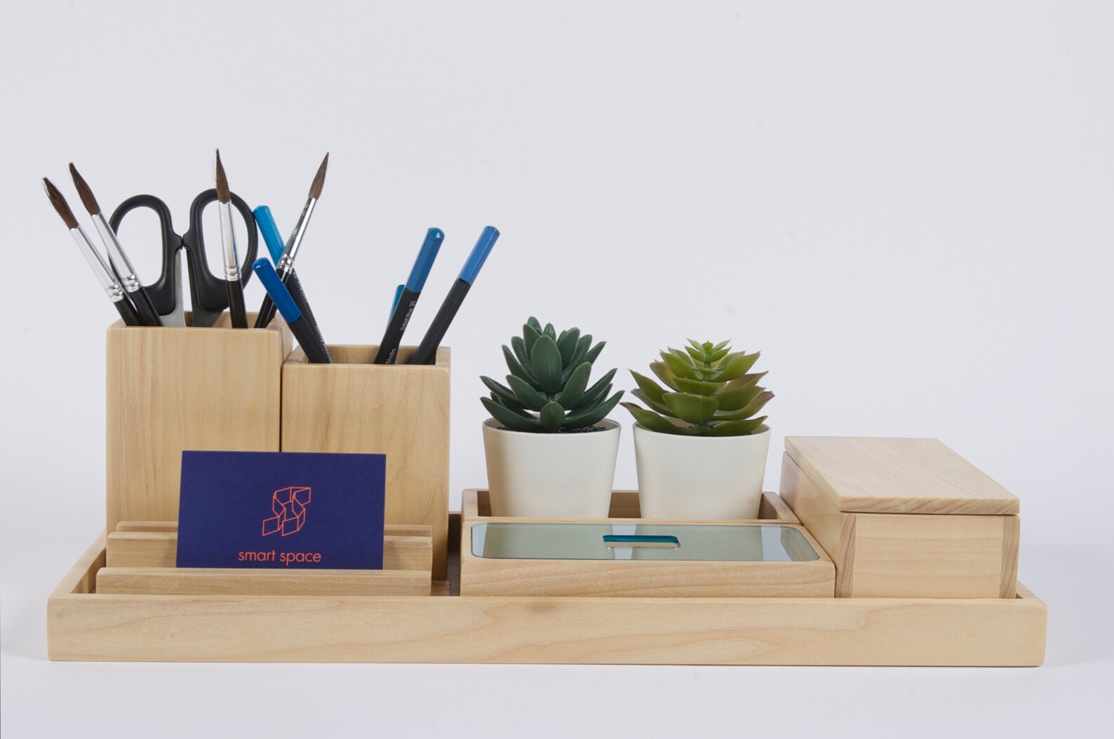 Wood Desk Organizer Gift for Men and Women Office Desk Etsy