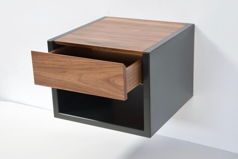 Minimalist Black Floating Nightstand With 1 Drawer in American Etsy