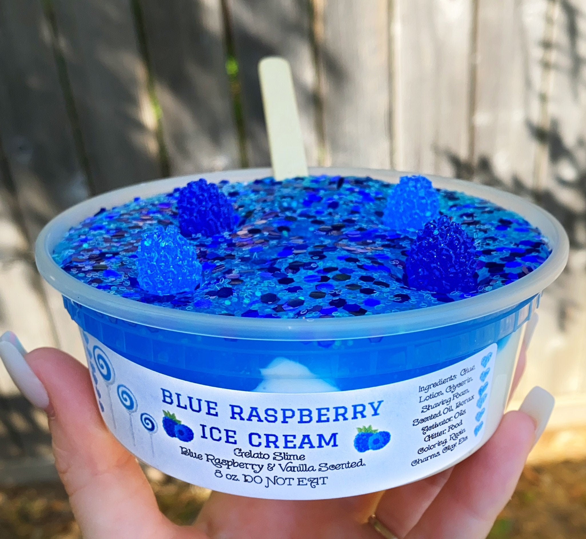 Blue Raspberry Ice Cream Gelato Slime Clear Slime With Butter Etsy