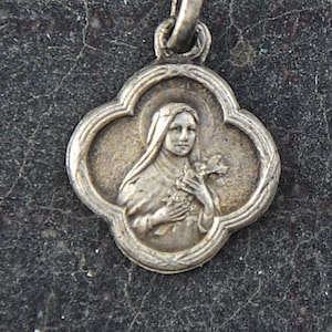French Vintage Saint Teresa Religious Medal, Round, Beata Theresa