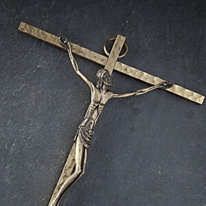 Large Vintage metal Crucifix to hang on the wall