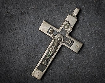 French Vintage Cross, Crucifix pendant