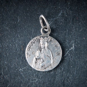 French vintage religious medal, St Begge, Our Lady of Chevremont