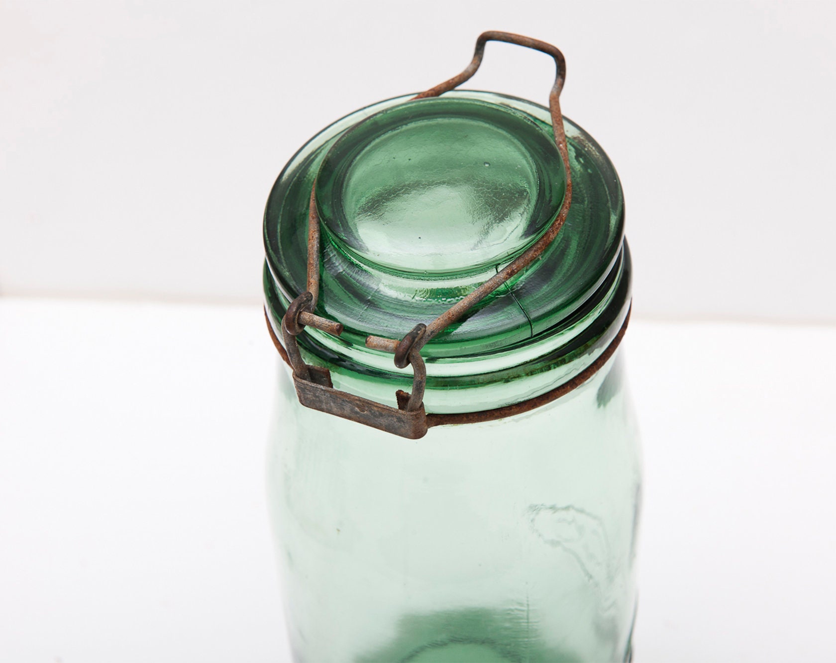 Vintage Green Glass Canning Jar Storage Jars Glass Green Etsy