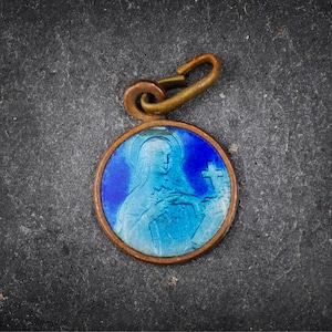 French Vintage Saint Teresa enamel medal
