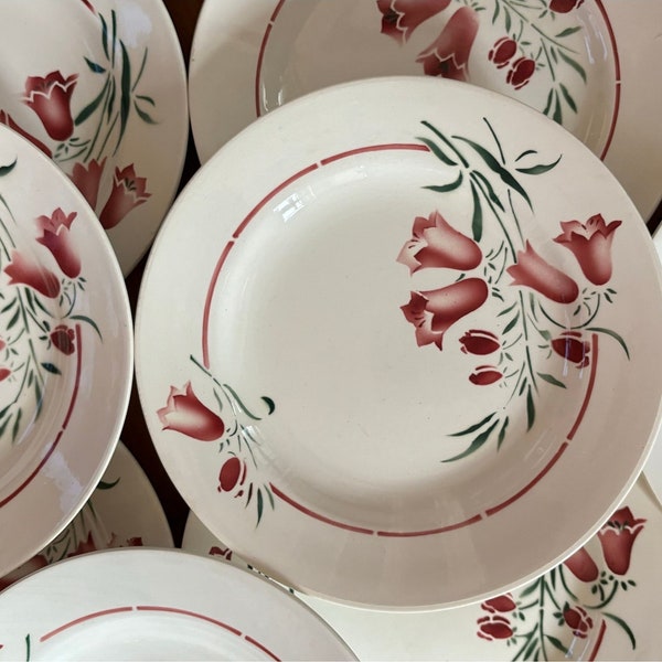 French vintage st amandinoise collection « peg » campanules, french vintage plate, campagne chic