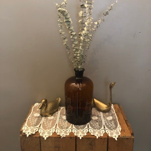 Early French Brown Glass - 1960s - 2.5 Liters - Rare Large Amber Apothecary Bottle - Vintage Amber Jar - Amber Dame Jeanne