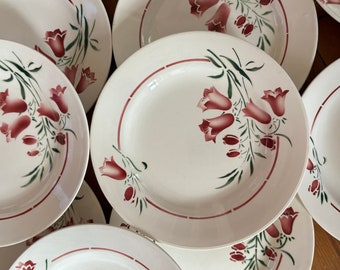 French vintage st amandinoise collection « peg » campanules, french vintage plate, campagne chic