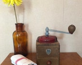 Vintage coffee grinder Vintage french coffee Peugeot - wooden coffee grinder mill peugeot 1950 France rustic decor