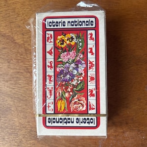 Neues französisches Tarotdeck "Loterie Nationale" Vintage, 1980er Jahre, Edition Grimaud Ducale, Grimaud Kartendeck, Wahrsagerei, Kartomantie,