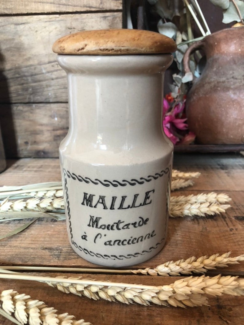 Vintage French Mustard jar / Stoneware Maille Mustard Pot / Etsy