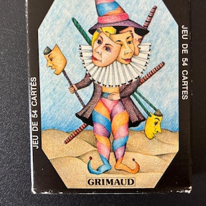 Cartes à jouer vintage (1983) Carnavals de B.P. Grimaud avec des illustrations de Silvia Maddonni (édité en France) Masques Carnaval Venise