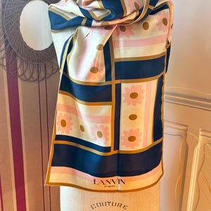 Lanvin Paris vintage scarf silk scarf, women&#39;s scarf accessories shawl scarf silk scarf