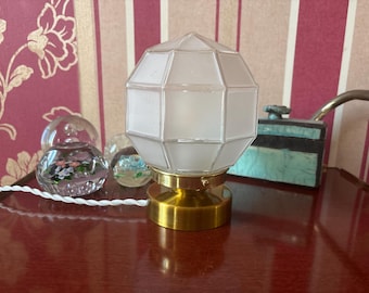 Vintage Art Deco Tischlampe, Glaskugel zur Beleuchtung, Vintage Lampenschirm Pendelleuchte, hängende Wandleuchte, Art Deco Globus,