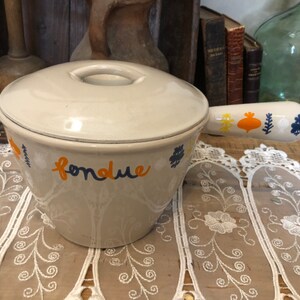 vintage french Le Creuset saucepan with lid,caquelon fondue bourguignonne