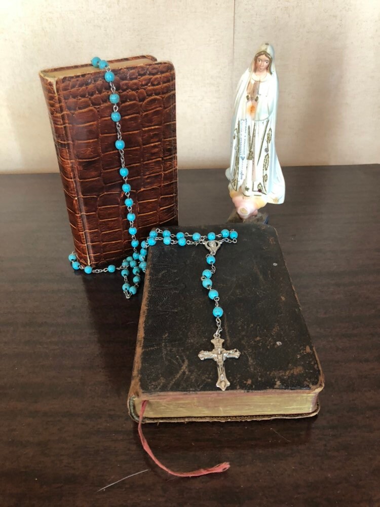 Livre Ancien, Ancien Missel avec Reliure en Cuir et Dorures Années 1920 Collection Religieux Prière