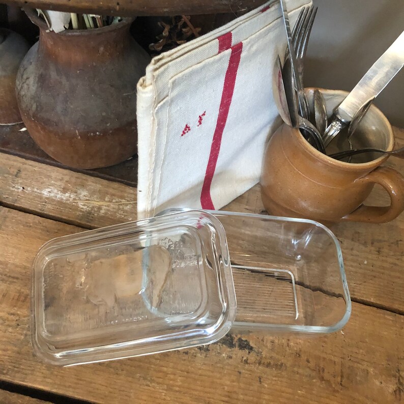 Butter Dish / Refrigerator Containing / Butter Flat Ribbed Etsy