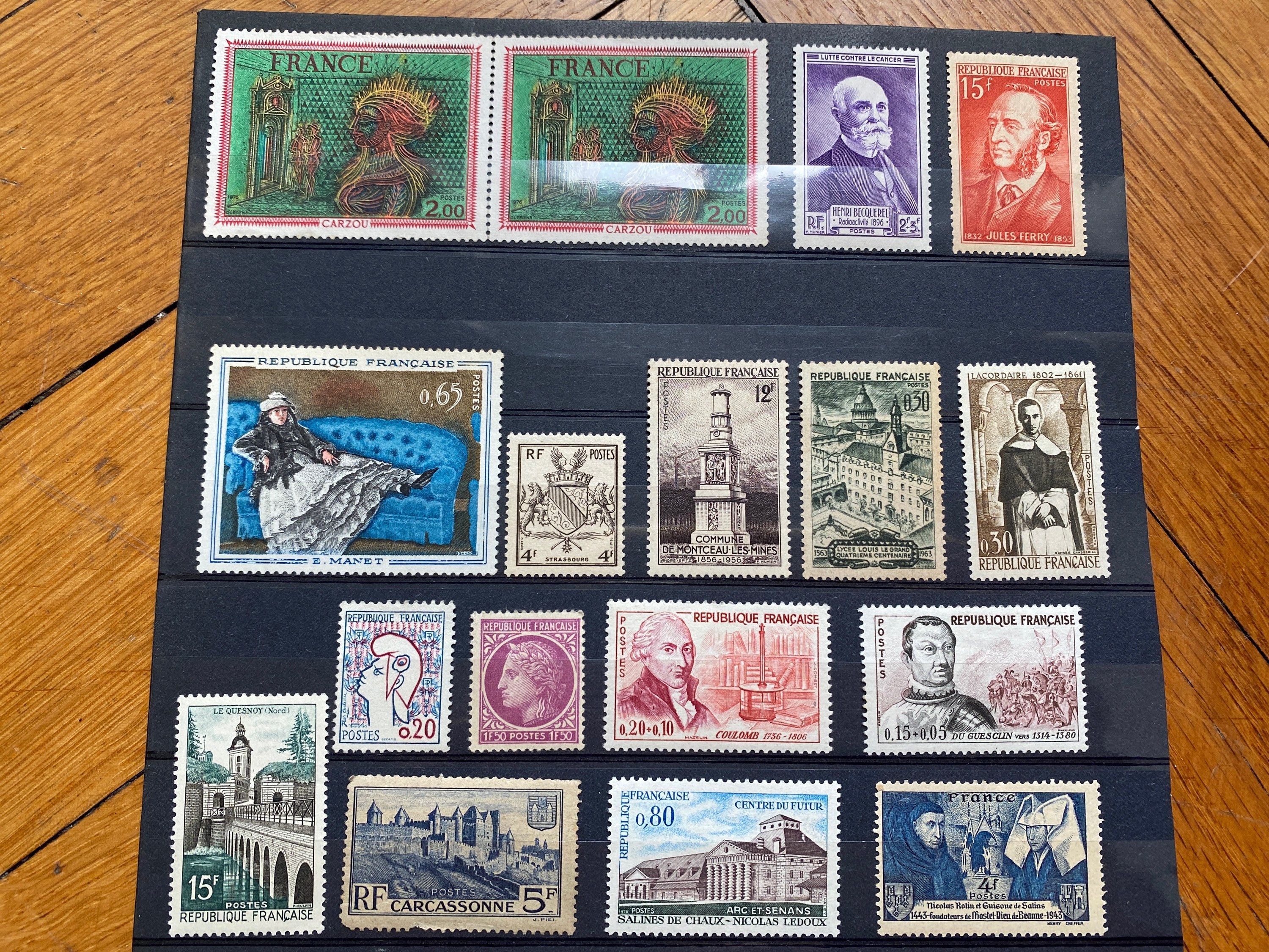 旧中国切手 フランス在中国郵局切手（客郵）（未使用、7枚） 旧中国