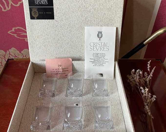 SEVRES Crystal Set of 6 Glasses With Liqueur / Shot / Sake Etsy