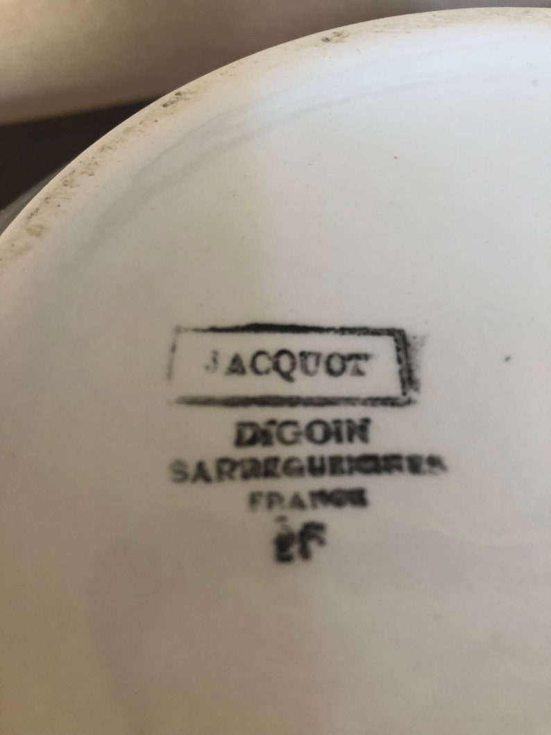 Bowl vegetable dish by DIGOIN SARREGUEMINES ears model Jacquot faience antique French manufacture
