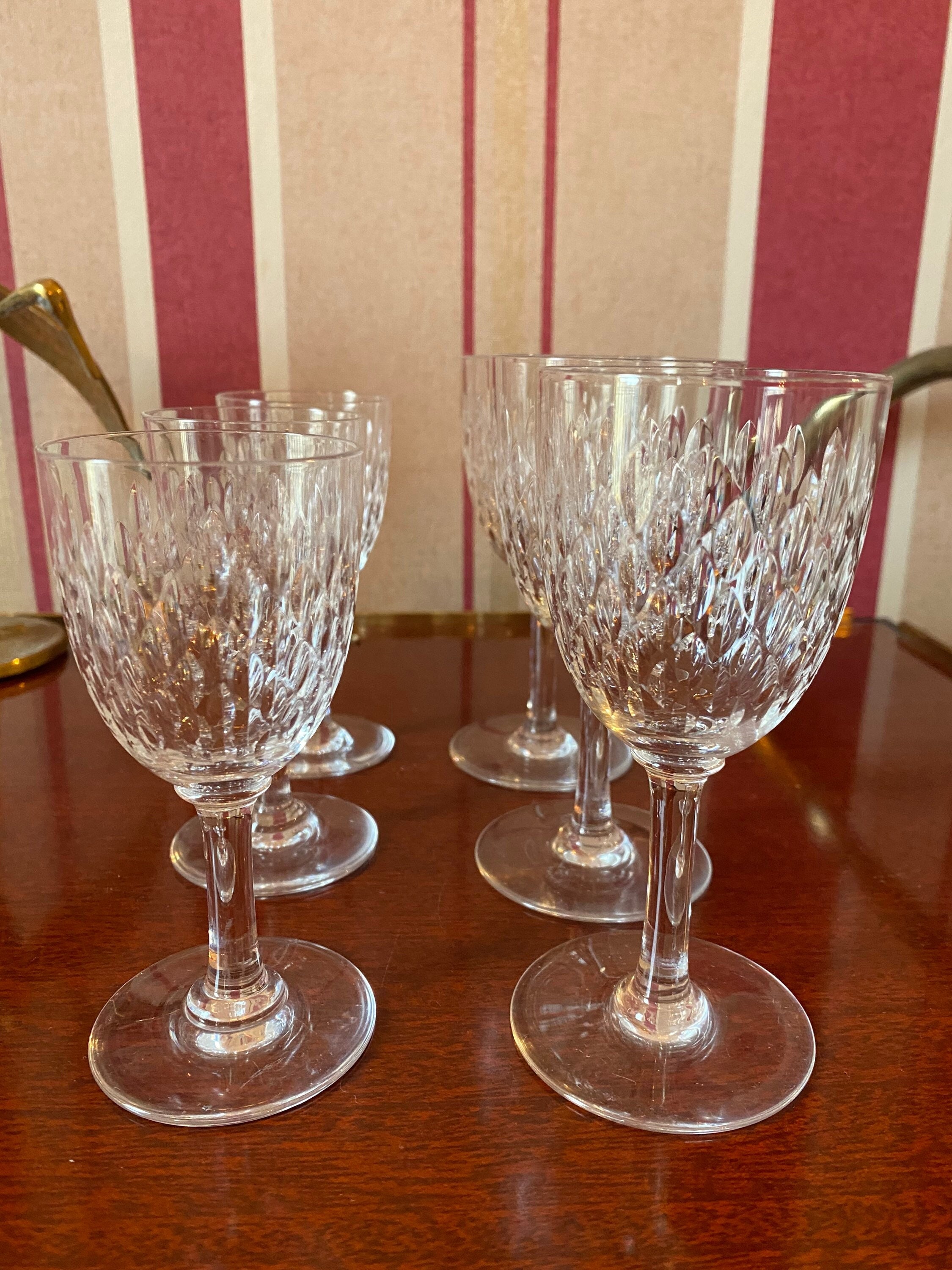 Vintage Baccarat Crystal Set of 5 Wine Glasses – Charmantiques