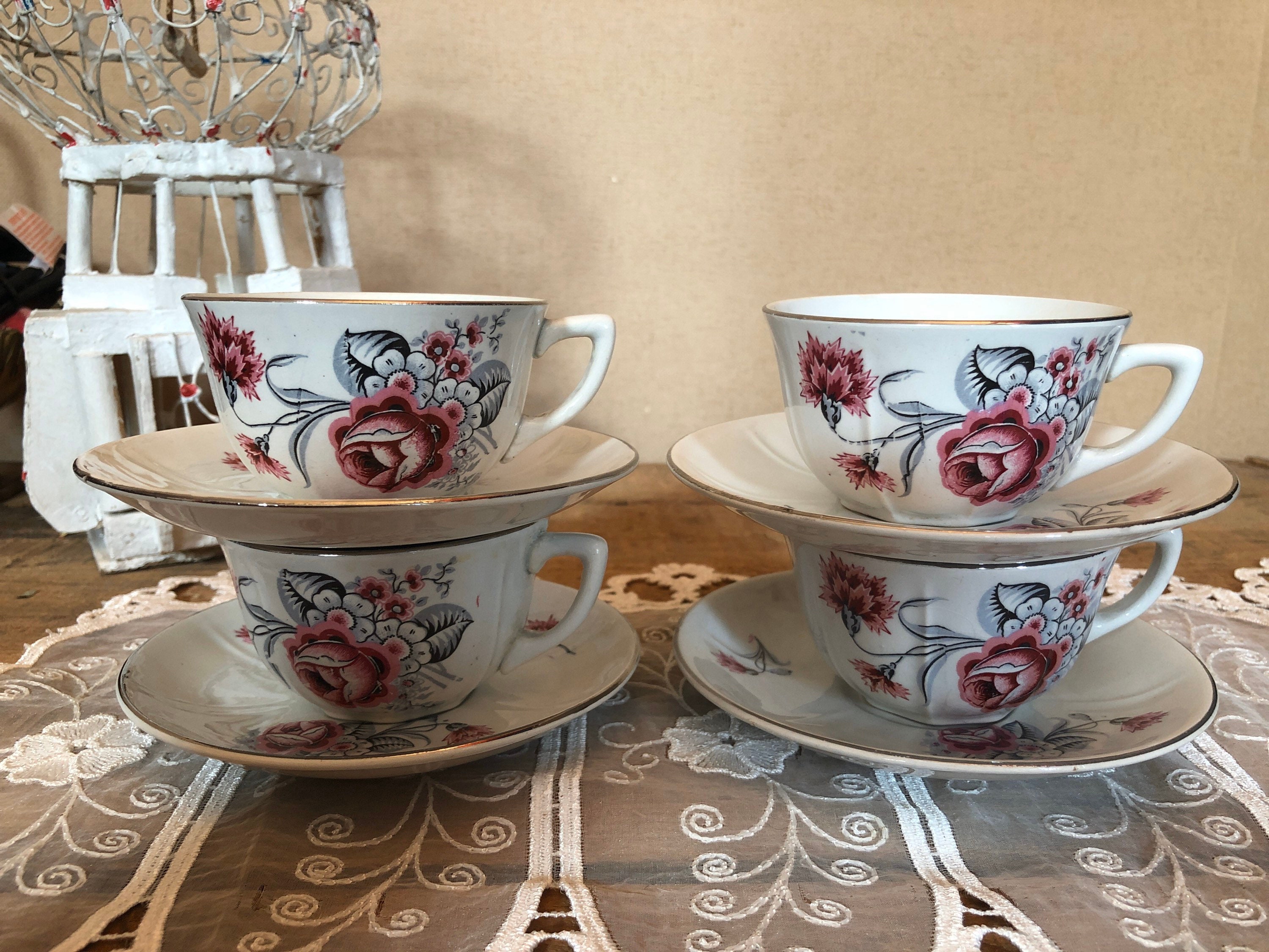 Vintage Demi Tasse Cup & Saucer X 4