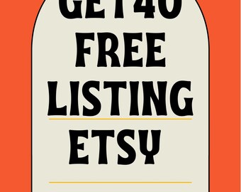 FREE ETSY, No purchase necessary, Etsy referral Link, 40 Free  ETSY Listing, Etsy inscrivez-vous