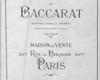 Baccarat Crystal CATALOGUE 1903-1904, 163 Pages to Download