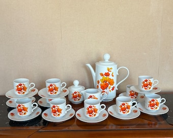 Winterling marktleuthen bavaria service à café en Porcelaine fine pour 11 personnes, made in germany, 1970’s cadea