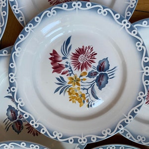 Digoin Sarreguemines France, ceramic plate 4 assiettes plates