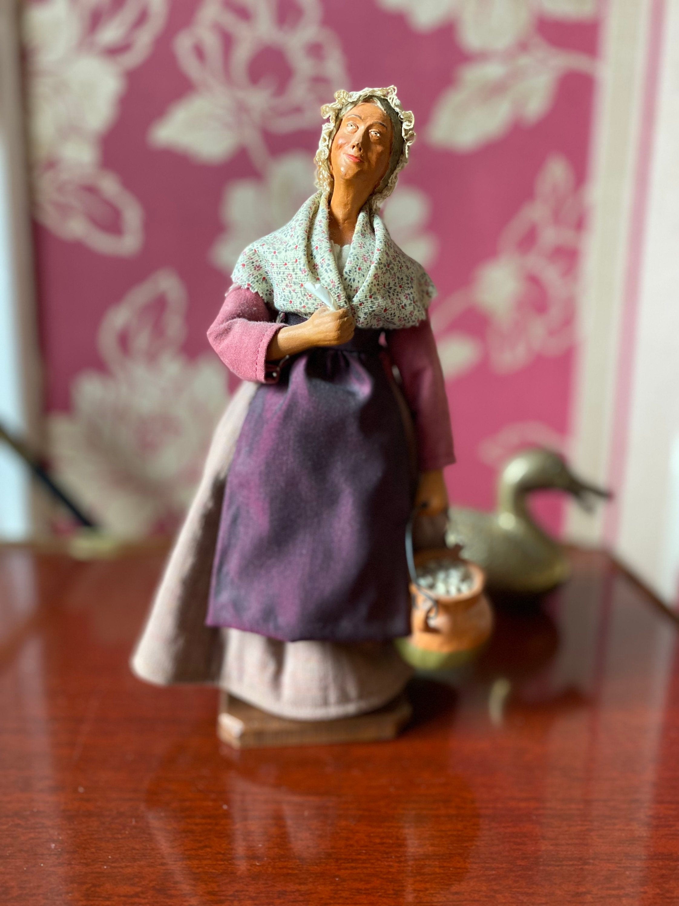 Santon Terracotta Provincial Doll, Santon de Provence, Made in France, Hand Main Français Art