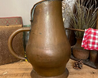 アンティークフランスXXLバケツ、XXL銅ピッチャー傘立て銅、農家の銅