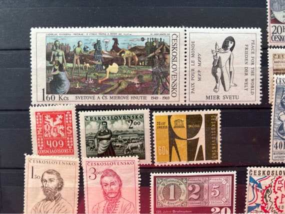 ceskoslovensko切手 チェコスロベンスコ郵便、古いチェコの切手19枚、新品、未使用