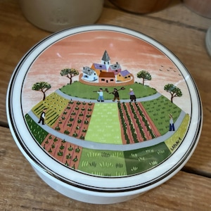 VILLEROY et BOCH, Boîte bonbonnière Laplau porcelaine Villeroy & Boch, Boite à biscuits vintage