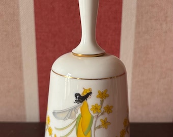 【希少】FRANKLIN PORCELAIN 花の妖精 磁器製ベルコレクション Vintage Franklin Mint Porcelain Flower Fairy Bells 1979s, Gold