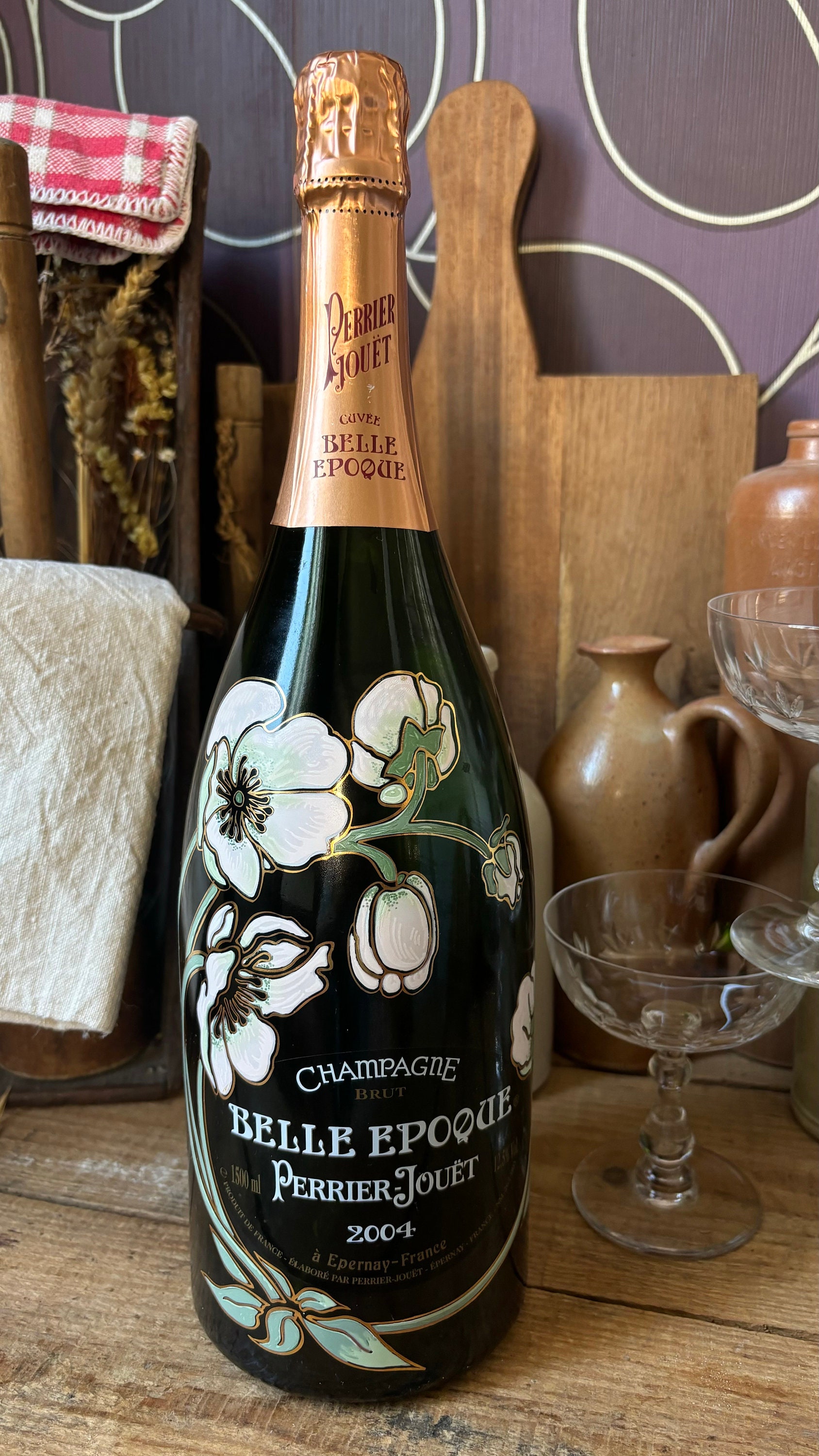 Rare PERRIER-JOUET Belle Epoque 2004 Dummy Bottle, 150 Cl From