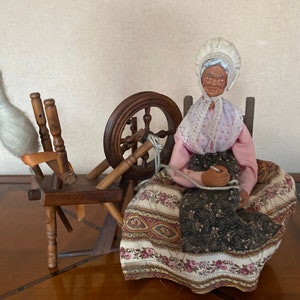 Vintage French Santon de Provence cotton spinner made in France