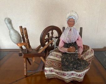 Vintage French Santon de Provence cotton spinner made in France