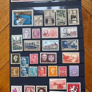 Correo de Francia, 35 sellos postales antiguos de NUEVA FRANCIA, sin cancelar Para colección, Poste République Française, sello francés auténtico