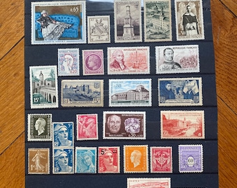 France post, 35 Anciens Timbres postes FRANCE NEUF , non oblitérés Pour collection,  Poste République Française, Authentic french stamp
