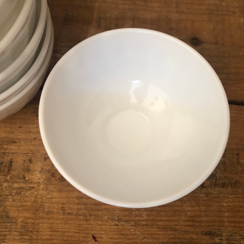 Arcopal France white bowl in white milk glass French | Etsy