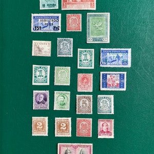 22 Sellos postales antiguos de ESPAÑA NUEVOS, sin cancelar Para colección, Sello auténtico de España