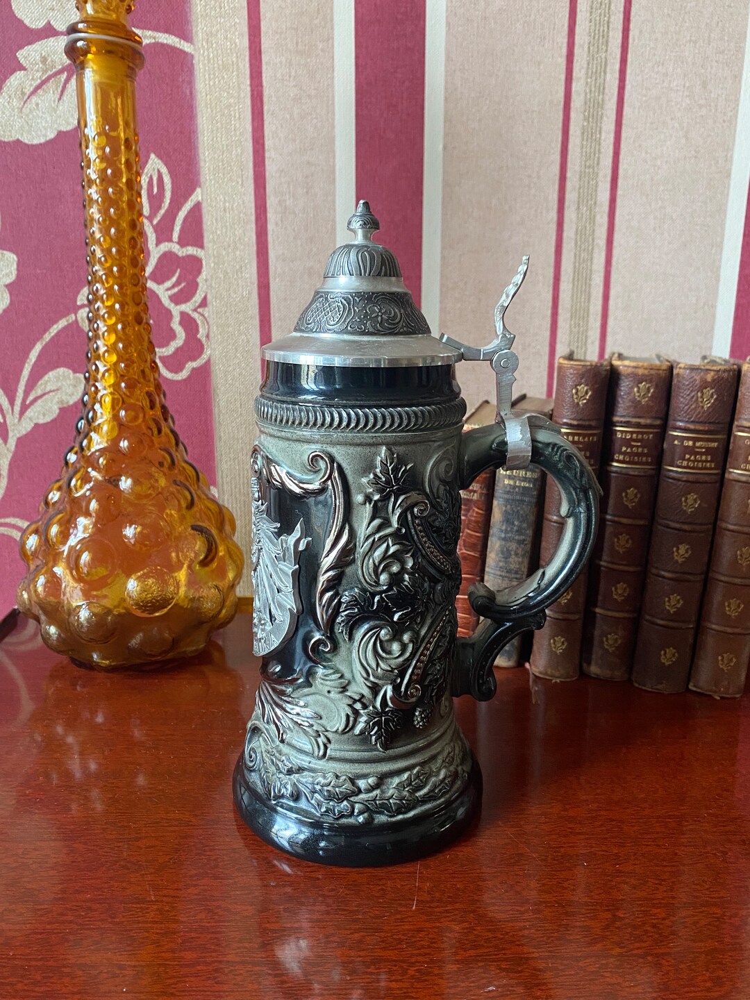 Beer Stein German Ceramic Handmade Beer Mug With Numbered Etsy