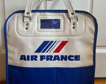 Sac Air France 1960, Sac de voyage authentique Vintage de vinyle