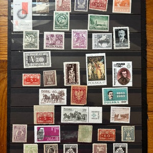 Correos de Polonia, 35 sellos postales antiguos POLONIA/RUMANÍA NUEVOS, sin matasellos Para colección, Sello auténtico