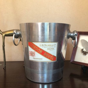 Vintage Champagner Weinkühlung Werbung MUM Cordon Rouge Champagner Aluminium Champagnerkübel - G.H