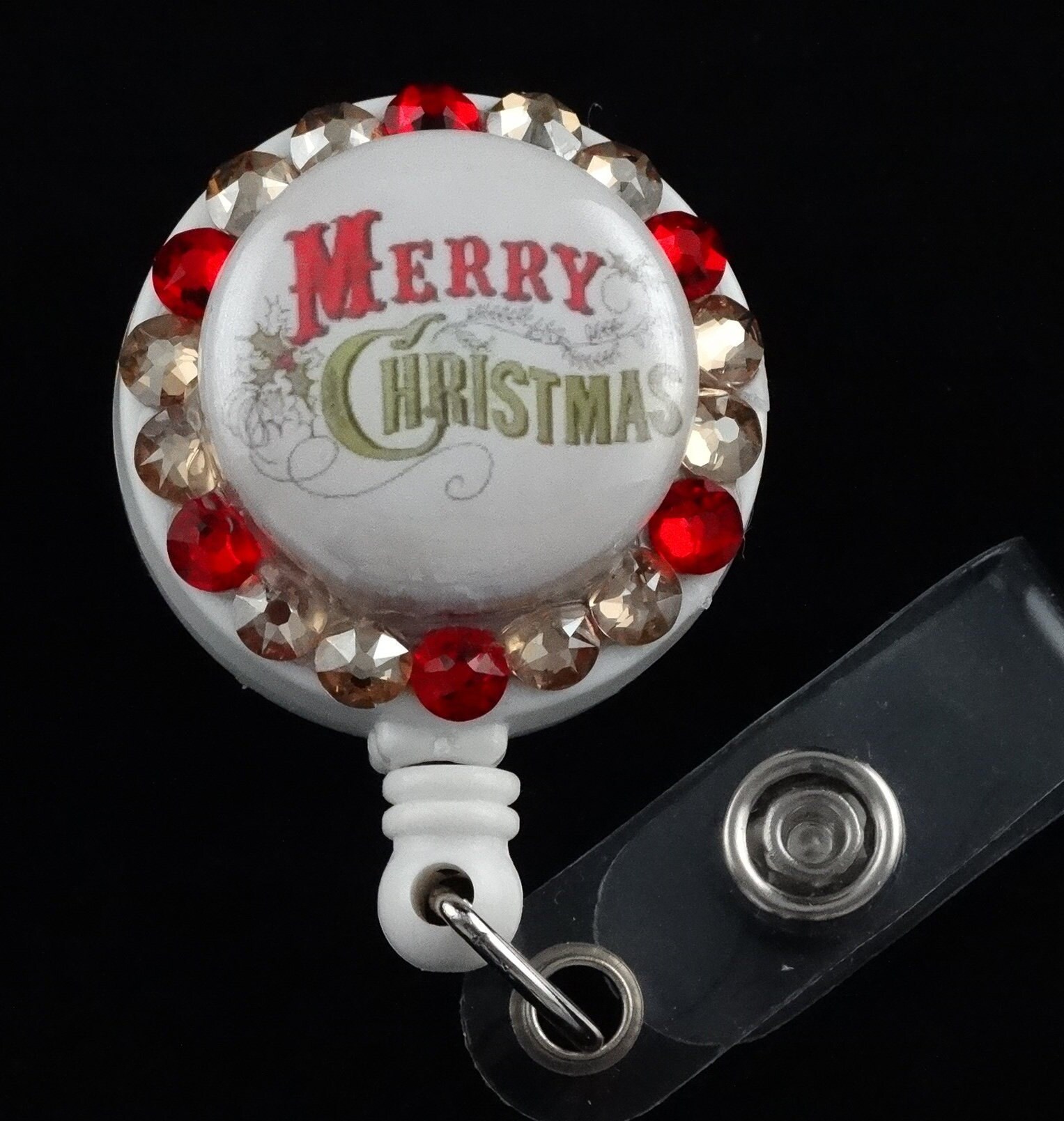 Merry Christmas Retractable ID Badge Reel Christmas Nursing Etsy